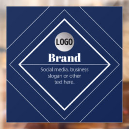 Uw Logo & Aanpasbaar Modern Design | Marineblauw Raamsticker