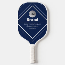 Uw Logo & Aanpasbaar Modern Ontwerp | Marineblauw Pickleball Paddle