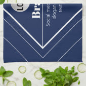 Uw Logo & Aanpasbaar Modern Ontwerp | Marineblauw Theedoek (Gevouwen)