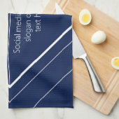Uw Logo & Aanpasbaar Modern Ontwerp | Marineblauw Theedoek (Quarter Fold)