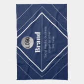 Uw Logo & Aanpasbaar Modern Ontwerp | Marineblauw Theedoek (Verticaal)