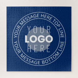 Uw Logo & Aanpasbare Cirkelvormige Tekst Marineb Legpuzzel