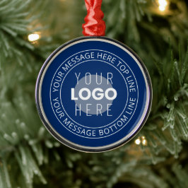 Uw Logo & Aanpasbare Cirkelvormige Tekst | Marineb Metalen Ornament