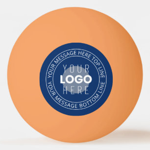 Uw Logo & Aanpasbare Cirkelvormige Tekst Marineb Pingpongbal