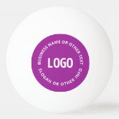 Uw Logo & Aanpasbare Tekst | Paars Violet Pingpongbal (Achterkant)
