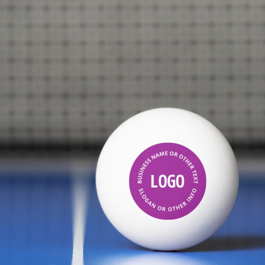 Uw Logo & Aanpasbare Tekst | Paars Violet Pingpongbal (Net)