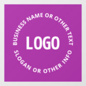 Uw Logo & Aanpasbare Tekst | Paars Violet Raamsticker (Vel)