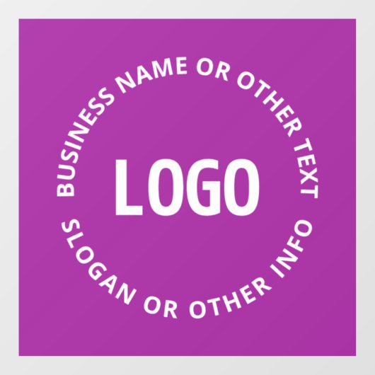 Uw Logo & Aanpasbare Tekst | Paars Violet Raamsticker (Vel)