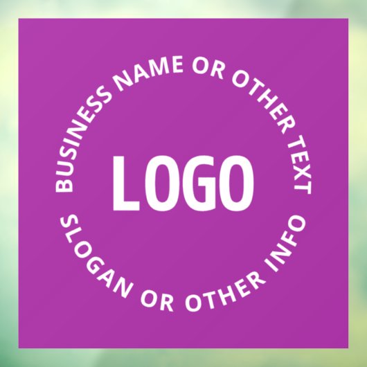 Uw Logo & Aanpasbare Tekst | Paars Violet Raamsticker (Vel 3)