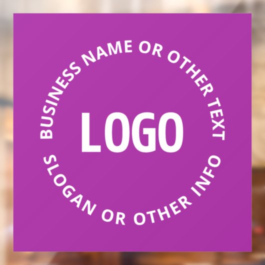 Uw Logo & Aanpasbare Tekst | Paars Violet Raamsticker (Vel 2)