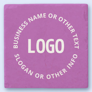 Uw Logo & Aanpasbare Tekst Paars Violet Stenen Onderzetter
