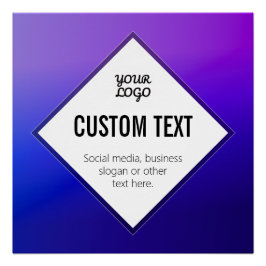 Uw Logo & Aanpasbare Tekst | Paarse Ombre Perfect Poster
