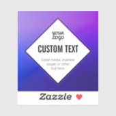 Uw Logo & Aanpasbare Tekst | Paarse Ombre Sticker (Vel)