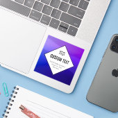 Uw Logo & Aanpasbare Tekst | Paarse Ombre Sticker (Laptop met iPhone)