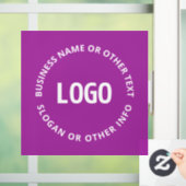 Uw Logo & Aanpasbare Tekst | Paarse Violet Raamsticker (Huis)