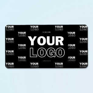 Uw Logo & achtergrond die Logo herhalen   Zwart Etiket