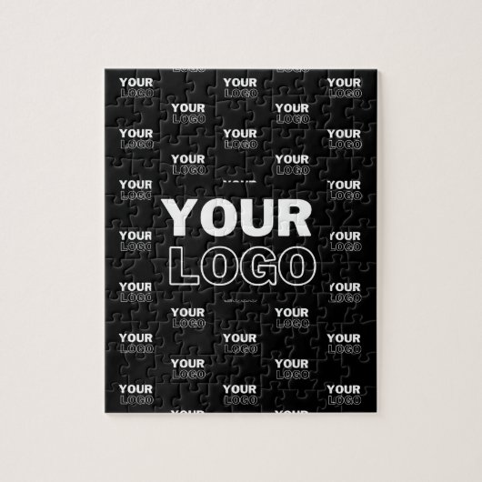 Uw Logo & achtergrond die Logo herhalen | Zwart Legpuzzel (Verticaal)