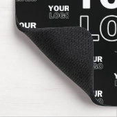 Uw Logo & achtergrond die Logo herhalen | Zwart Muismat (Hoek)