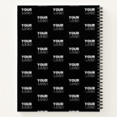 Uw Logo & achtergrond die Logo herhalen | Zwart Notitieboek (Achterkant)
