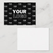 Uw Logo & achtergrond die Logo herhalen | Zwart Notitiekaartje (Voorkant / Achterkant)