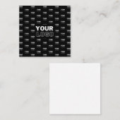 Uw Logo & achtergrond die Logo herhalen | Zwart Notitiekaartje (Voorkant / Achterkant)