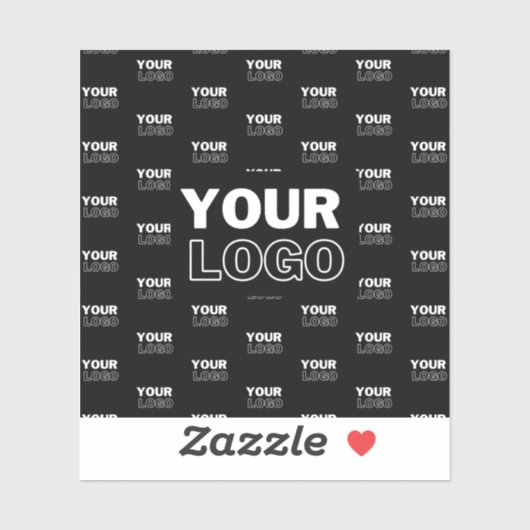 Uw Logo & achtergrond die Logo herhalen | Zwart Sticker (Vel)