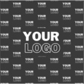 Uw Logo & achtergrond die Logo herhalen | Zwart Sticker (Voorkant)