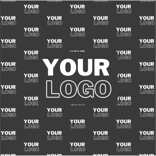 Uw Logo & achtergrond die Logo herhalen | Zwart Sticker (Voorkant)