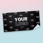 Uw Logo & achtergrond die Logo herhalen | Zwart Strandlaken