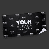 Uw Logo & achtergrond die Logo herhalen | Zwart Strandlaken