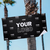 Uw Logo & achtergrond die Logo herhalen | Zwart Strandlaken