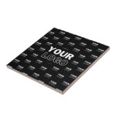 Uw Logo & achtergrond die Logo herhalen | Zwart Tegeltje (Zijkant)