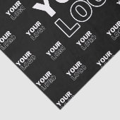 Uw Logo & achtergrond die Logo herhalen | Zwart Tissuepapier (Detail)