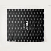 Uw Logo & achtergrond die Logo herhalen | Zwart Wandkleed (Voorkant (horizontaal))