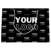 Uw Logo & Achtergrond Herhalend Logo | Zwart Groot Cadeauzakje (Voorkant)