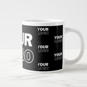 Uw Logo & Achtergrond Herhalend Logo   Zwart Grote Koffiekop