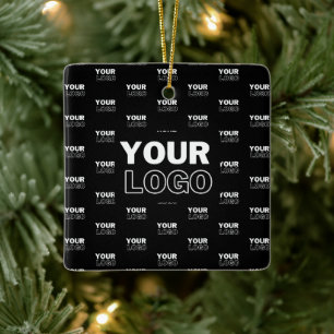 Uw Logo & Achtergrond Herhalend Logo   Zwart Keramisch Ornament