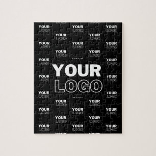 Uw Logo & Achtergrond Herhalend Logo Zwart Legpuzzel