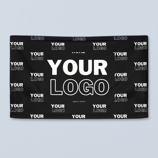 Uw Logo & Achtergrond Herhalende Logo | Zwart Spandoek