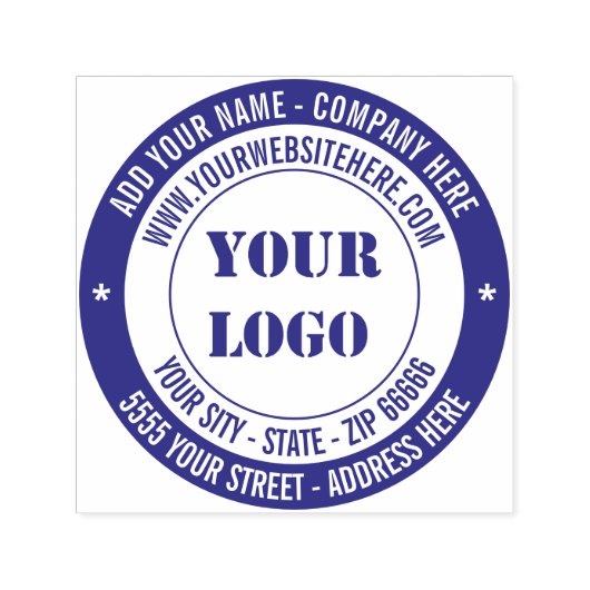 Uw Logo Adres Naam Website Zelfinkend Stempel (Design)
