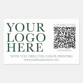 Uw Logo Afbeelding Bedrijf QR-code Rechthoekige Sticker