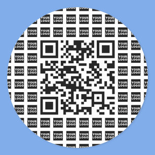 Uw Logo/Afbeelding betegelde en bewerkbare scanbar Ronde Sticker
