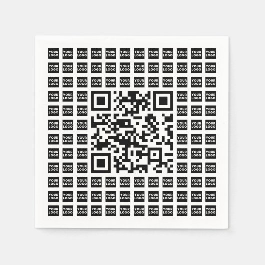 Uw Logo/Afbeelding betegelde en bewerkbare scanbar Servet (Voorkant)