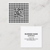 Uw Logo/Afbeelding betegelde en bewerkbare scanbar Vierkante Visitekaartje (Voorkant / Achterkant)