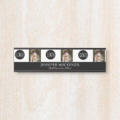 Uw Logo Afbeelding Foto Zwart-wit Kantoor Deurbordje (Voorkant)