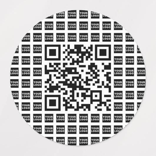 Uw logo/afbeelding getegeld & QR-code | Waterdicht Labels (Design 1)