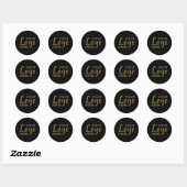 Uw Logo Afbeelding Hier Zwart Ronde Sticker (Vel)