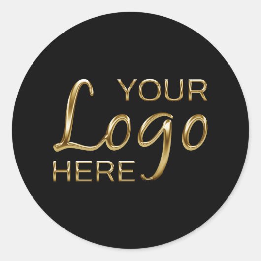 Uw Logo Afbeelding Hier Zwart Ronde Sticker (Voorkant)