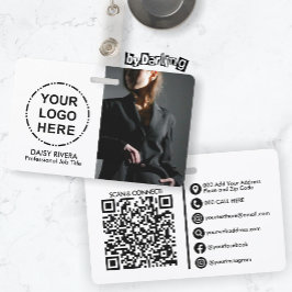 Uw Logo & Afbeelding Minimalistische moderne QR-co Badge