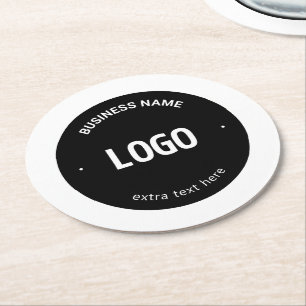 Uw logo, afbeelding of ontwerp & bewerkbare tekst ronde kartonnen onderzetter